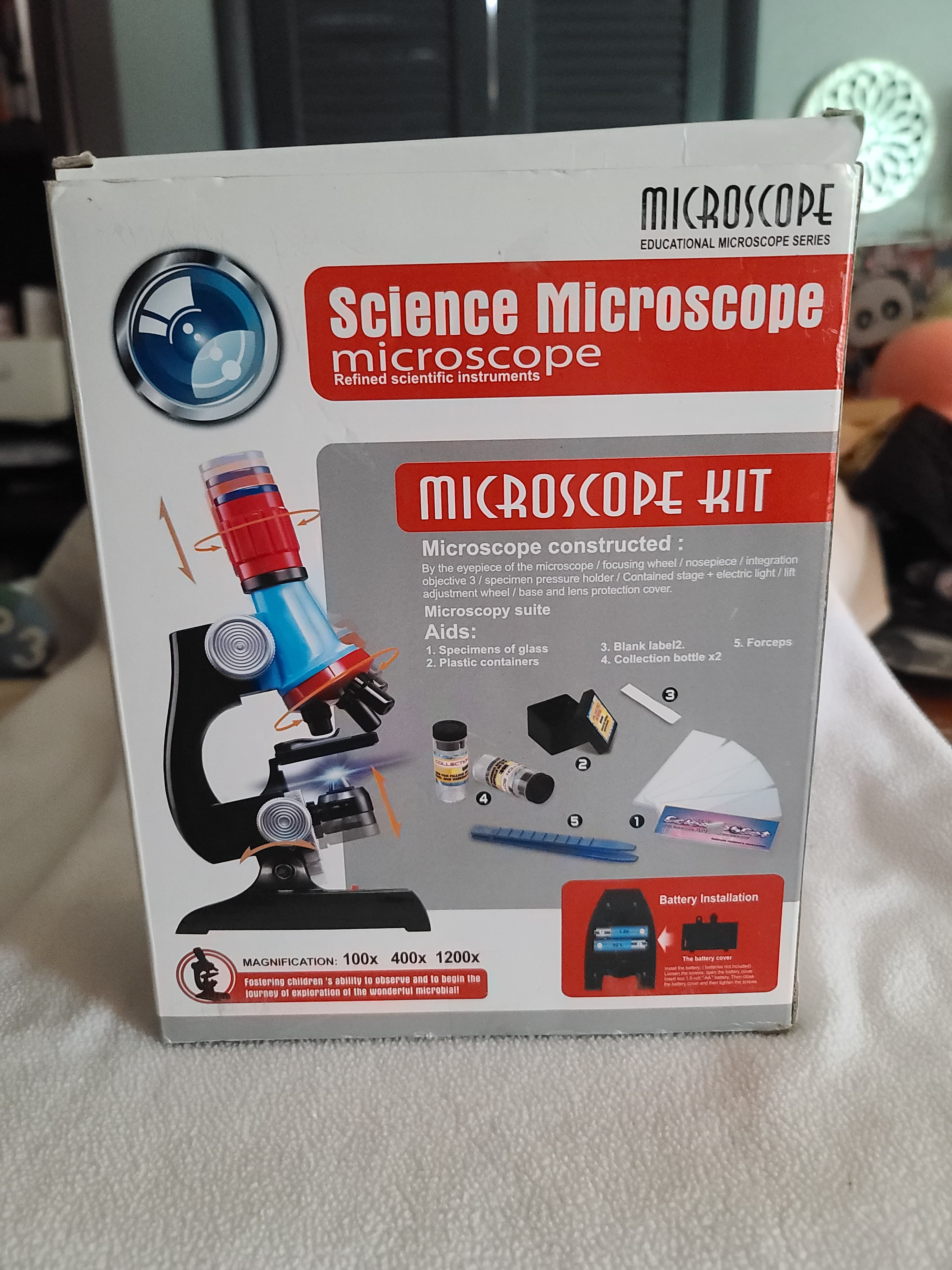 Science Microscope Kit 100x 400x 1200x