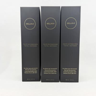 3 PACK Bellami Hair Extensions Total Defense Heat Protection Spray 18oz NEW