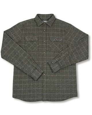 Musk Ox Mens Small The Grande Flannel Moss Windowpane 100% Cotton New With Tags