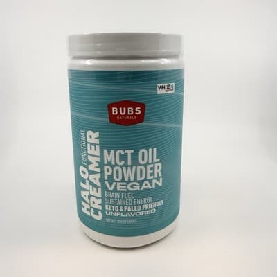 BUBS Naturals Vegan Functional Halo Creamer MCT Oil Powder Coffee Creamer NEW