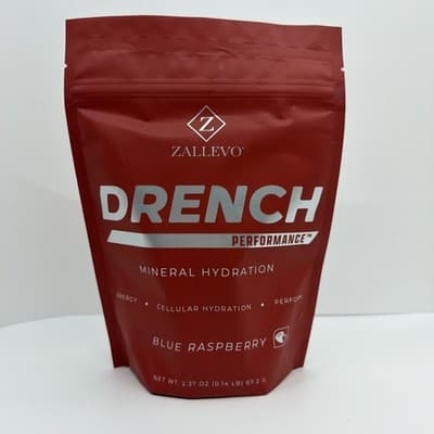 Zallevo Drench Performance Mineral Hydration Blue Raspberry New Sealed 15 Sticks