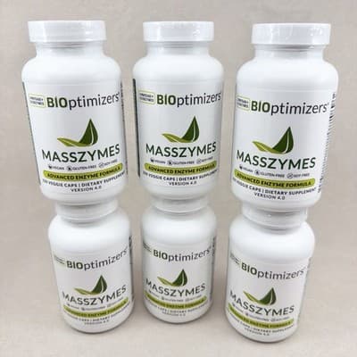6 Pack Bioptimizers Masszymes 1500 Caps Advanced Proteolytic Enzyme 4.0