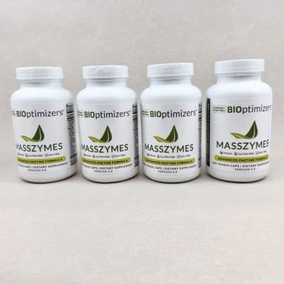 4 Pack Bioptimizers Masszymes 1k Caps Advanced Proteolytic Enzyme 4.0 SEALED