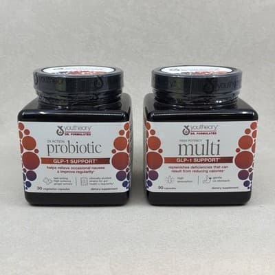 YouTheory High Potency Multi GLP Support AND Action Probiotic NEW SEALED SET