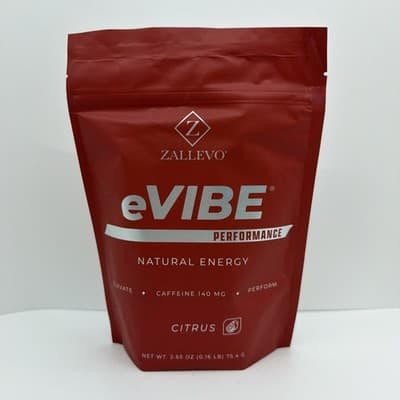 Zallevo eVIBE Performance Natural Energy Citrus 15 Sticks New Sealed Bag