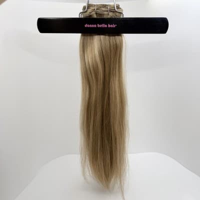 Donna Bella Hybrid Weft Extension Full Pack 18” #7N/9N Blonde Blend Remy NEW