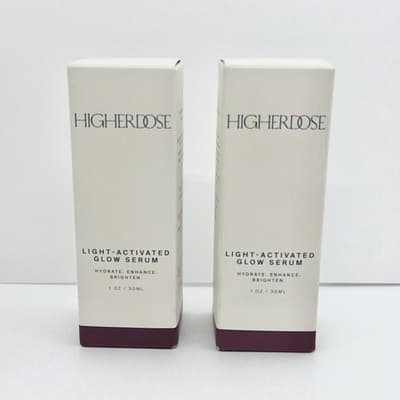2 PACK HigherDOSE Red Light Face Mask Serum Light Activated Glow Serum 1 oz NEW