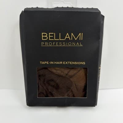 BELLAMI Tape In Hair Extensions 20” Chocolate Mahogany Sombre Human Hair NEW