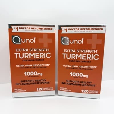 Qunol Extra Strength Turmeric 1000 mg Capsules 2 PACK New Sealed Box Exp 2028