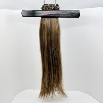 Donna Bella Hybrid Weft Extension Full Pack 18” 5N/7G Warm Brown Blend NEW!