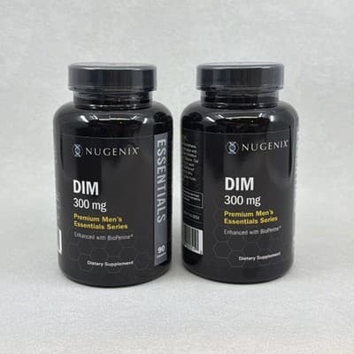2 PACK Nugenix Essentials DIM Supplement 305 mg Diindolylmethane 180 Capsules
