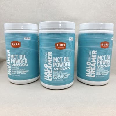 BUBS Naturals 3 PACK Vegan Functional Halo Creamer MCT Oil Coffee Creamer NEW