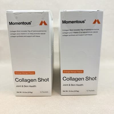 Momentous Collagen Shot Supplement 30 Count Orange Mango Exp 11/2026 New