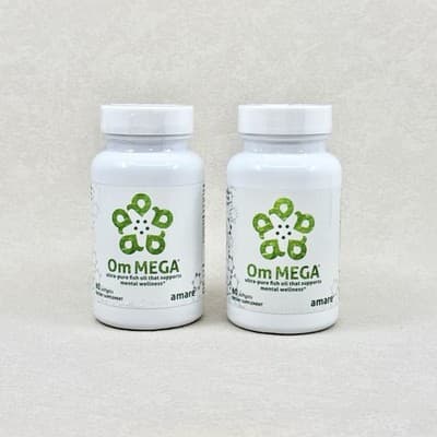 Amare Om MEGA Ultra Pure Fish Oil 2 Pack 120 Capsules New Sealed Bottles