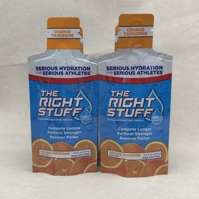 The Right Stuff electrolyte drink concentrate 15 Pouches Orange Tangerine NEW