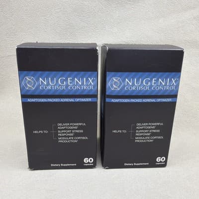 Nugenix 2 PACK Cortisol Control Reducer and Adrenal Support Manager NEW SEALED