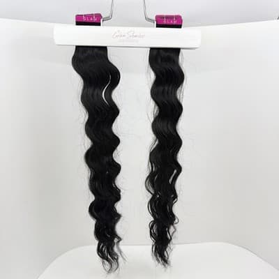 2x Glam Seamless 20” Curl 3A Tape in Hair Extensions #1 Jet Black Two Pack NEW