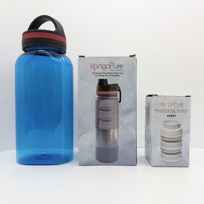 KangaPure Water Filter New 2500 2501 Filters Replacements And Blue Water Bottle