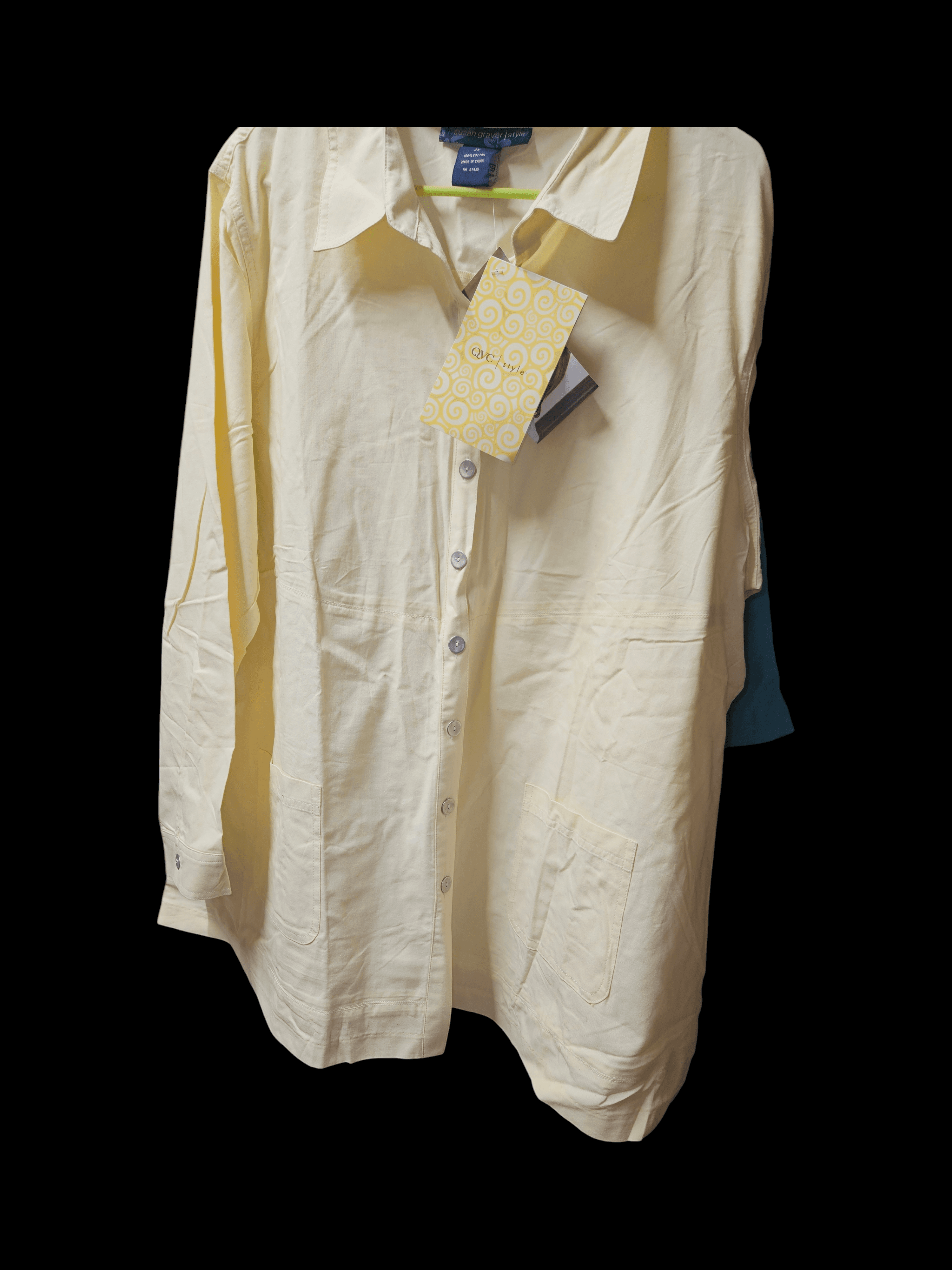 Woman Within Yellow Button-Up Shirt Plus Size 2x