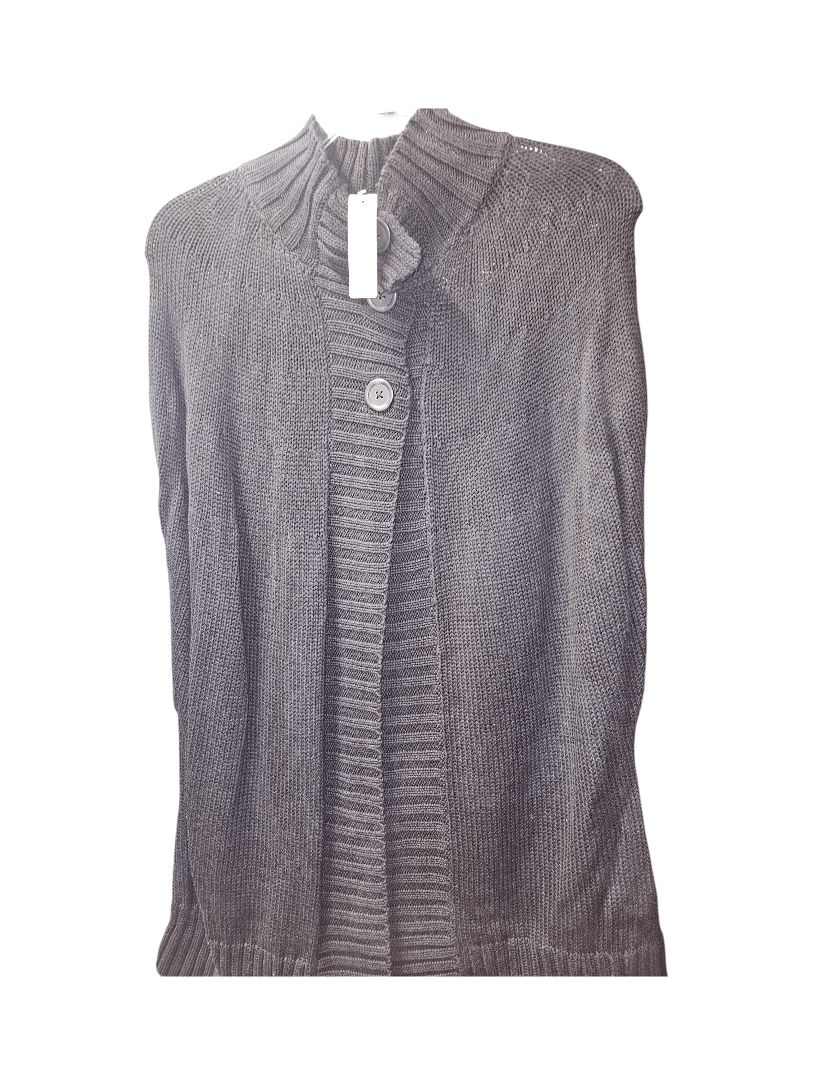 Black Knit Cardigan Sweater with Button Front