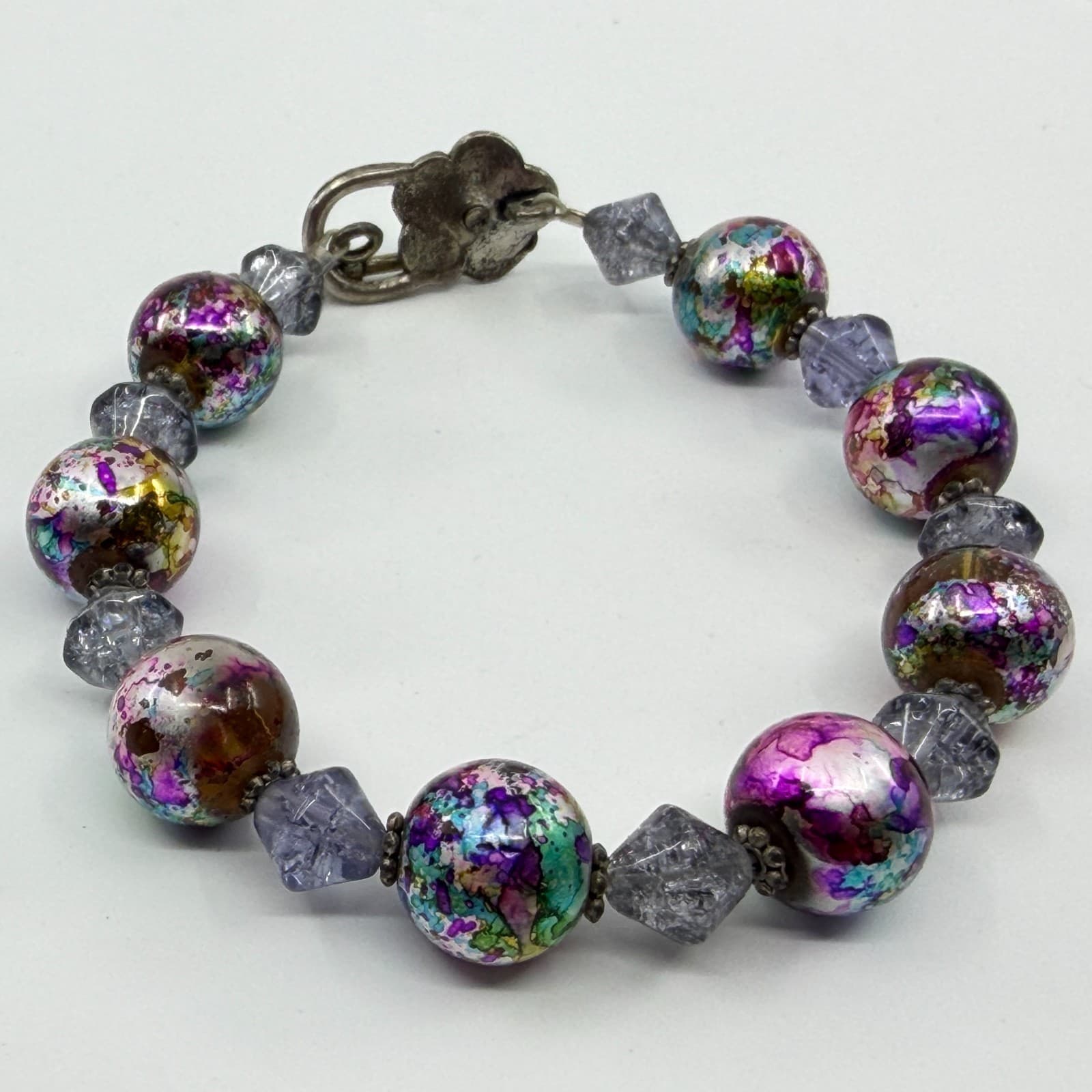Gothic Festival Chunky Foil Bead Statement Bracelet Boho Y2K Gift Celestial