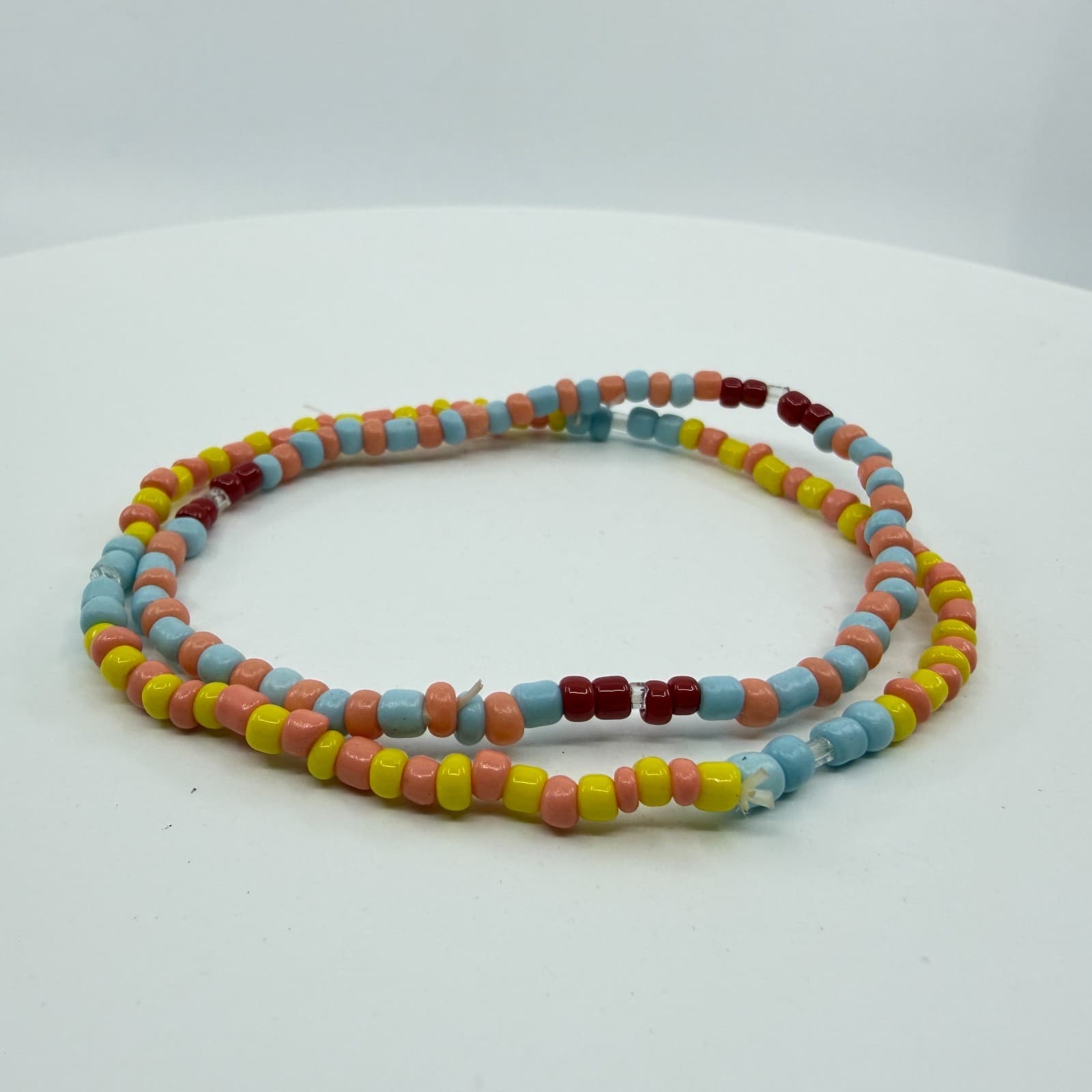 Boho Pastel Seed Bead Anklet Set Layering Festival Beach Summer Jewelry Gift