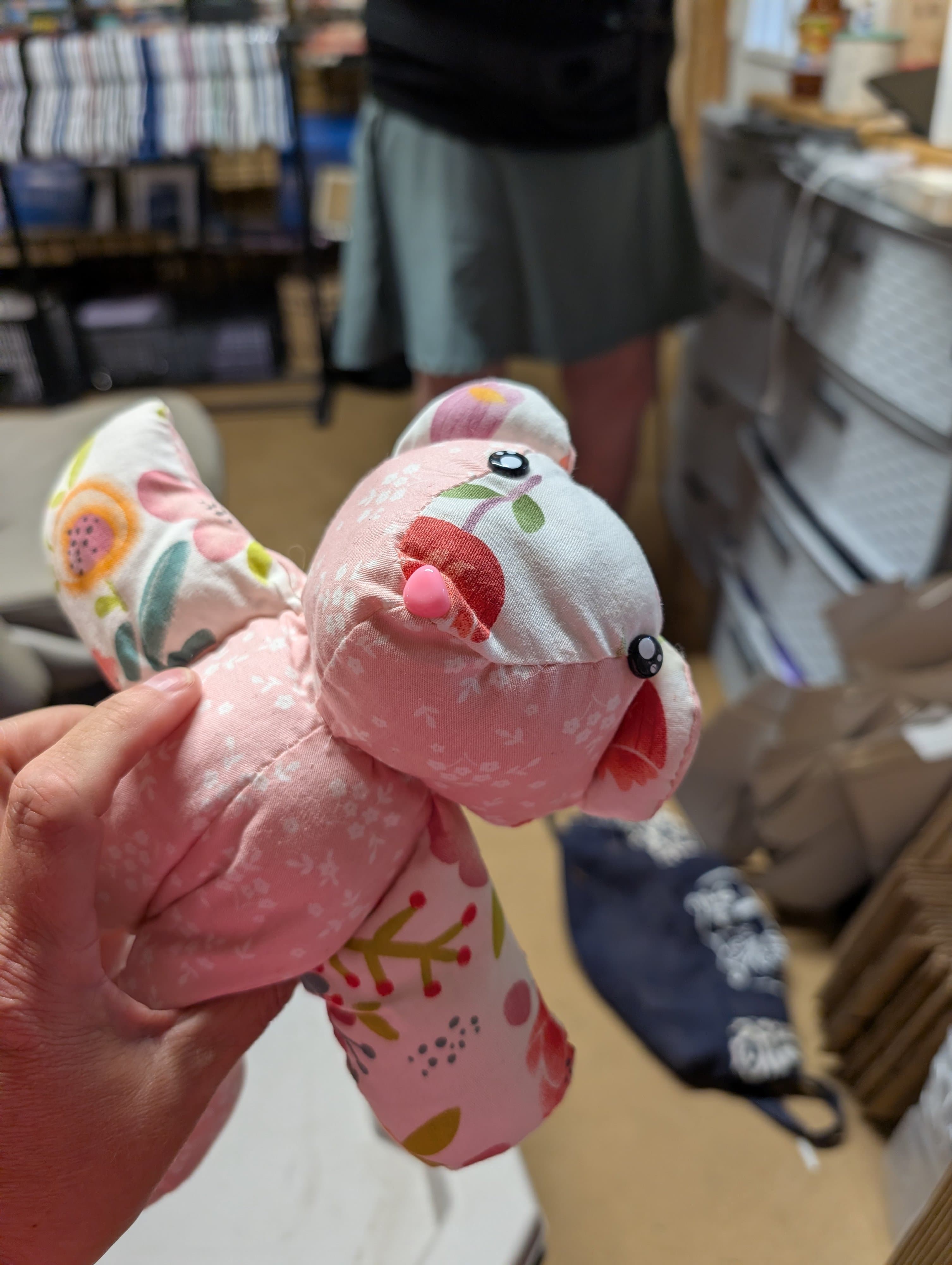 Handmade Floral Teddy Bear by Cyndi Shelley