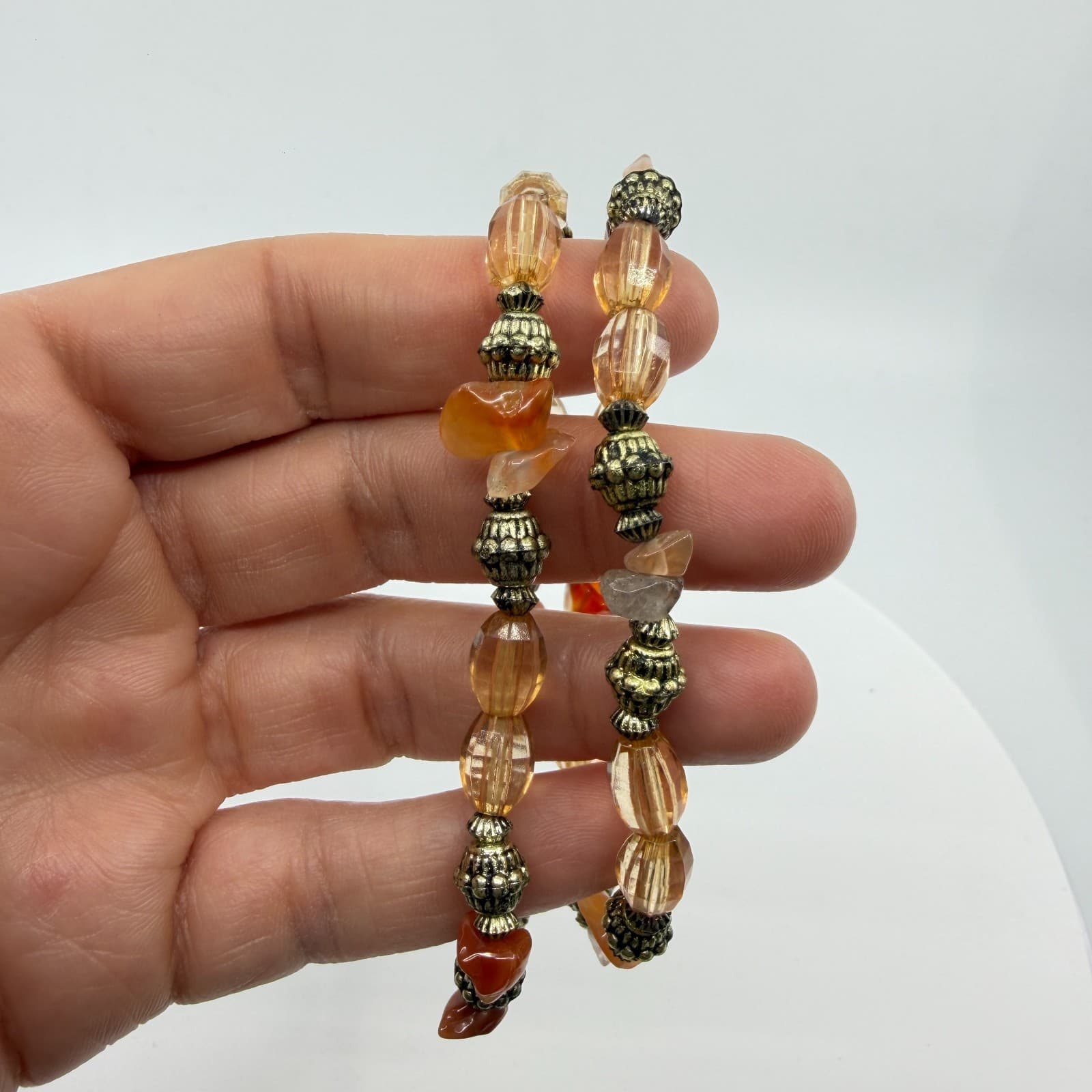 Boho Layered Bead Bracelet with Earthy Gemstone Accents Statement Jewelry Gift