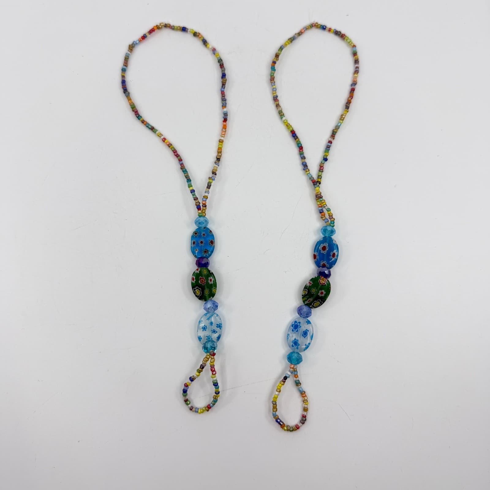 Colorful Boho Floral Barefoot Sandals Set Festival Beach Jewelry Multi-Color