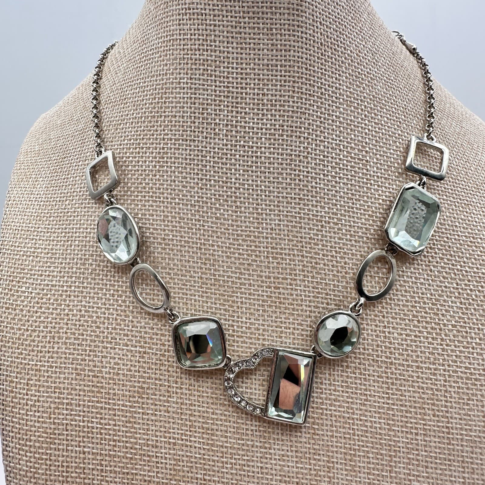 Vintage 80s White House Black Silver Tone Revrsible Rhinestone Statement Jewelry