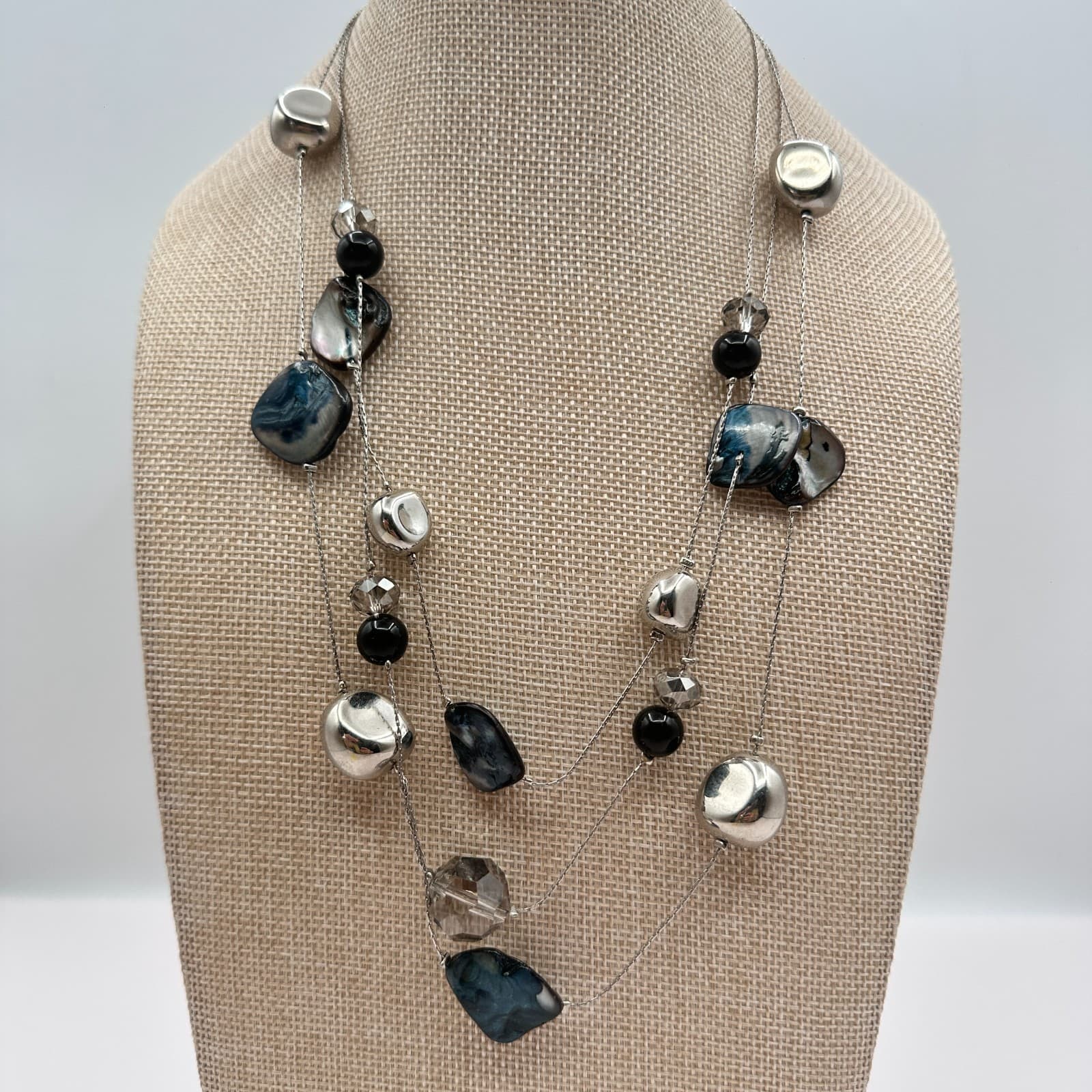 Vintage Y2k Nautical Charm Turquoise Teardrop Pendant Statement Necklace Jewelry