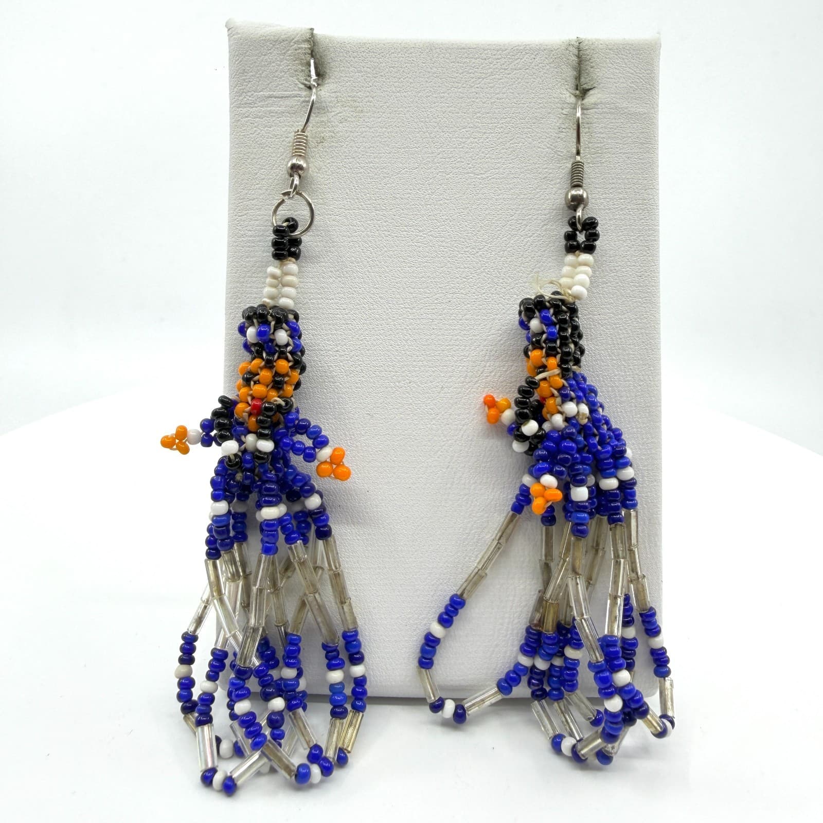 Y2K Boho Beaded Kachina Doll Tassel Earrings Native Southwestern Style Gift
