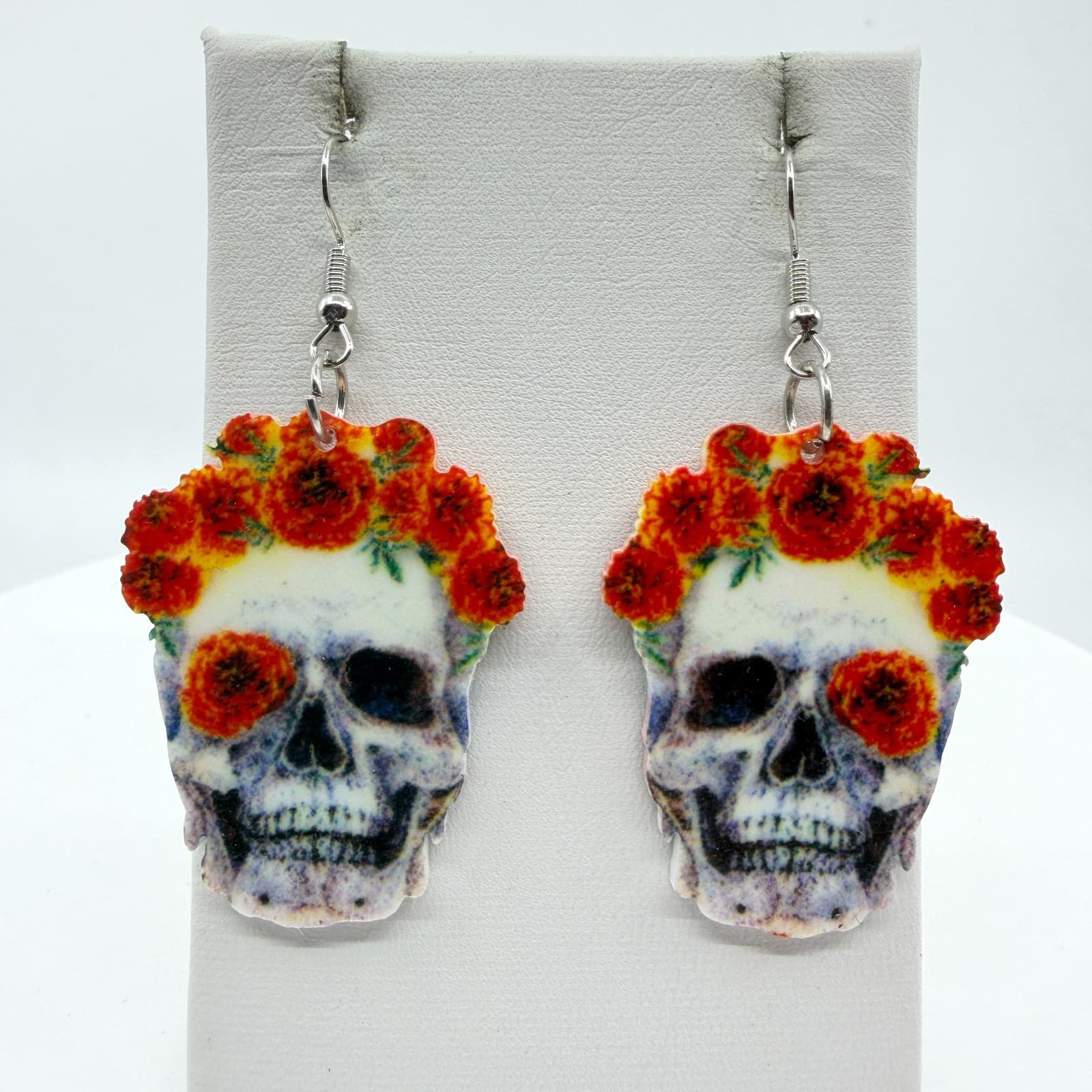 Y2K Gothic Day of the Dead Sugar Skull Acrylic Dangle Earrings Festival Gift