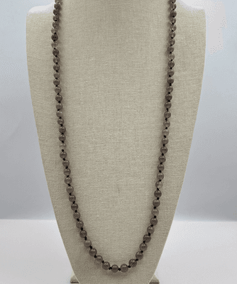 Vintage Y2K Grey Beaded Knotted Necklace Women's Classic Fashion Jewelry