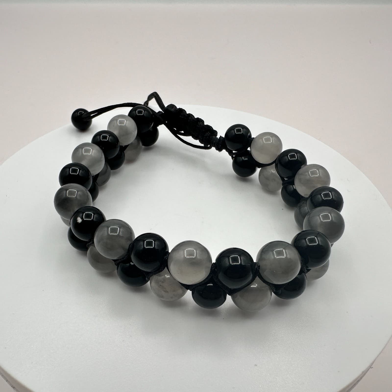 Vintage Y2K Boho Beaded Double Row Bracelet Shamballa Minimalist Women's Jewelry