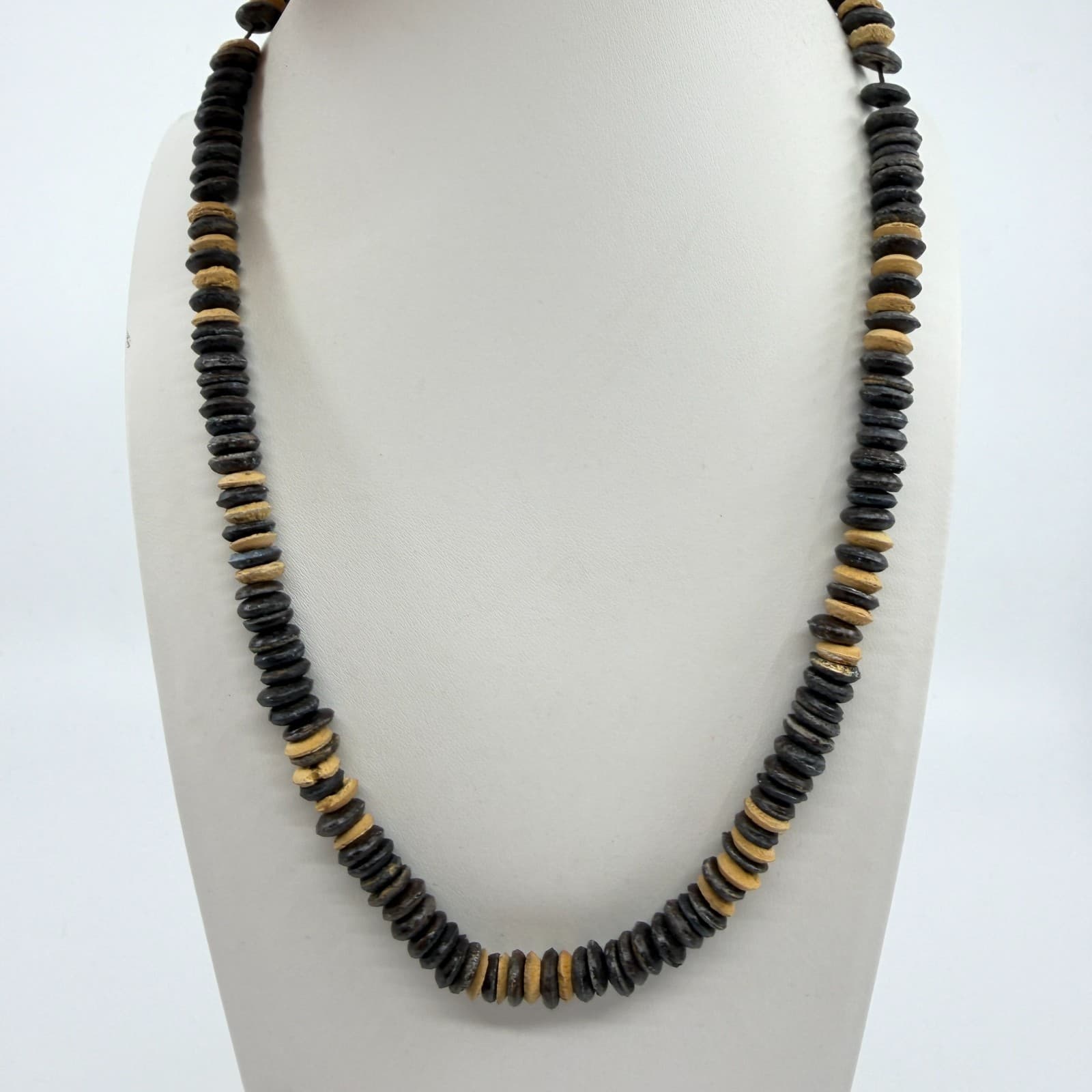 Natural Wood Bead Statement Necklace Tribal Boho Chunky Layering Festival Gift