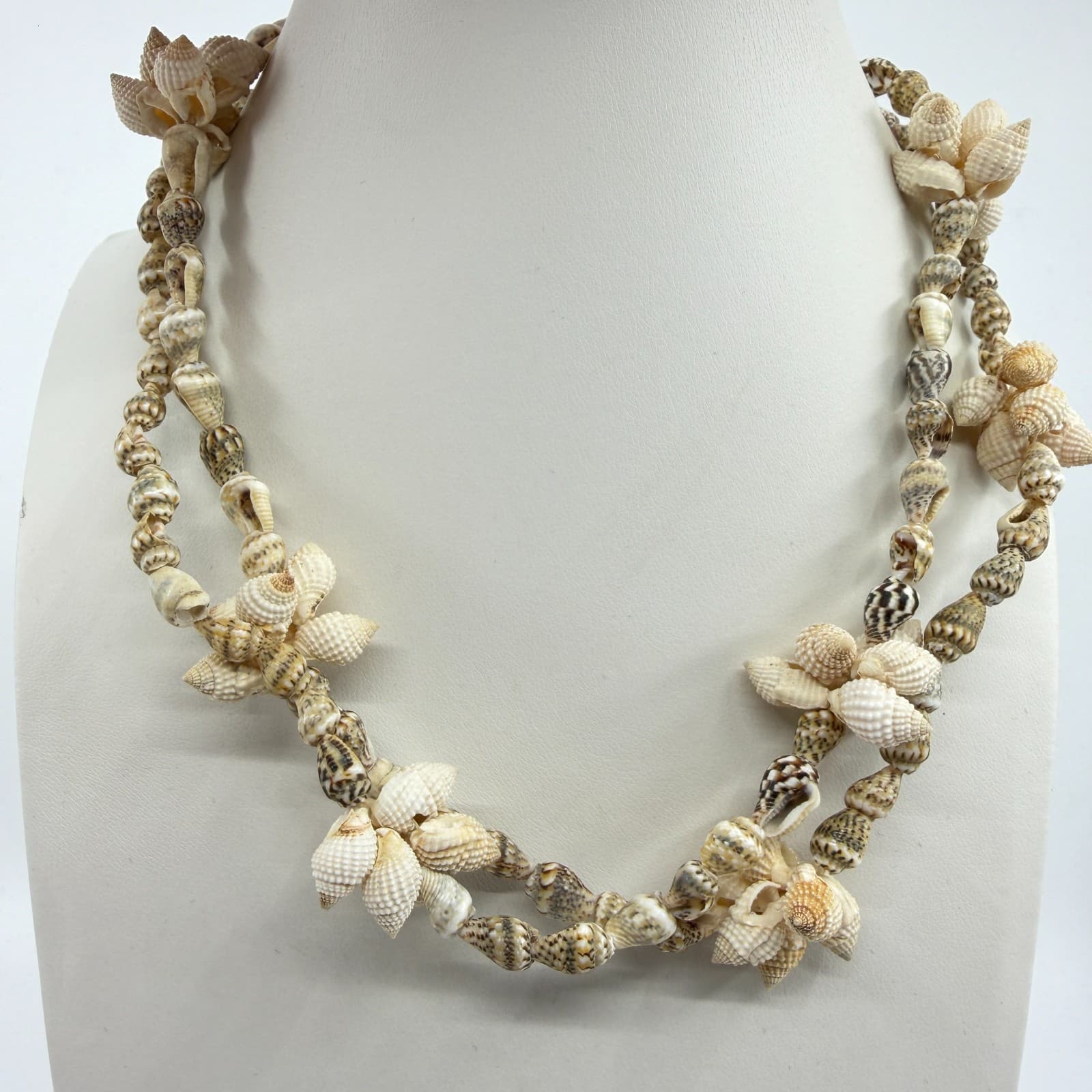 Boho Beach Shell Necklace Layered Natural Sea Shells Festival Coastal Jewelry