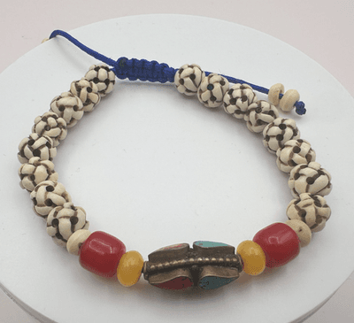 Vintage 90s Tibetan Beaded Bracelet Statement Women's Classic Fashion Jewelry