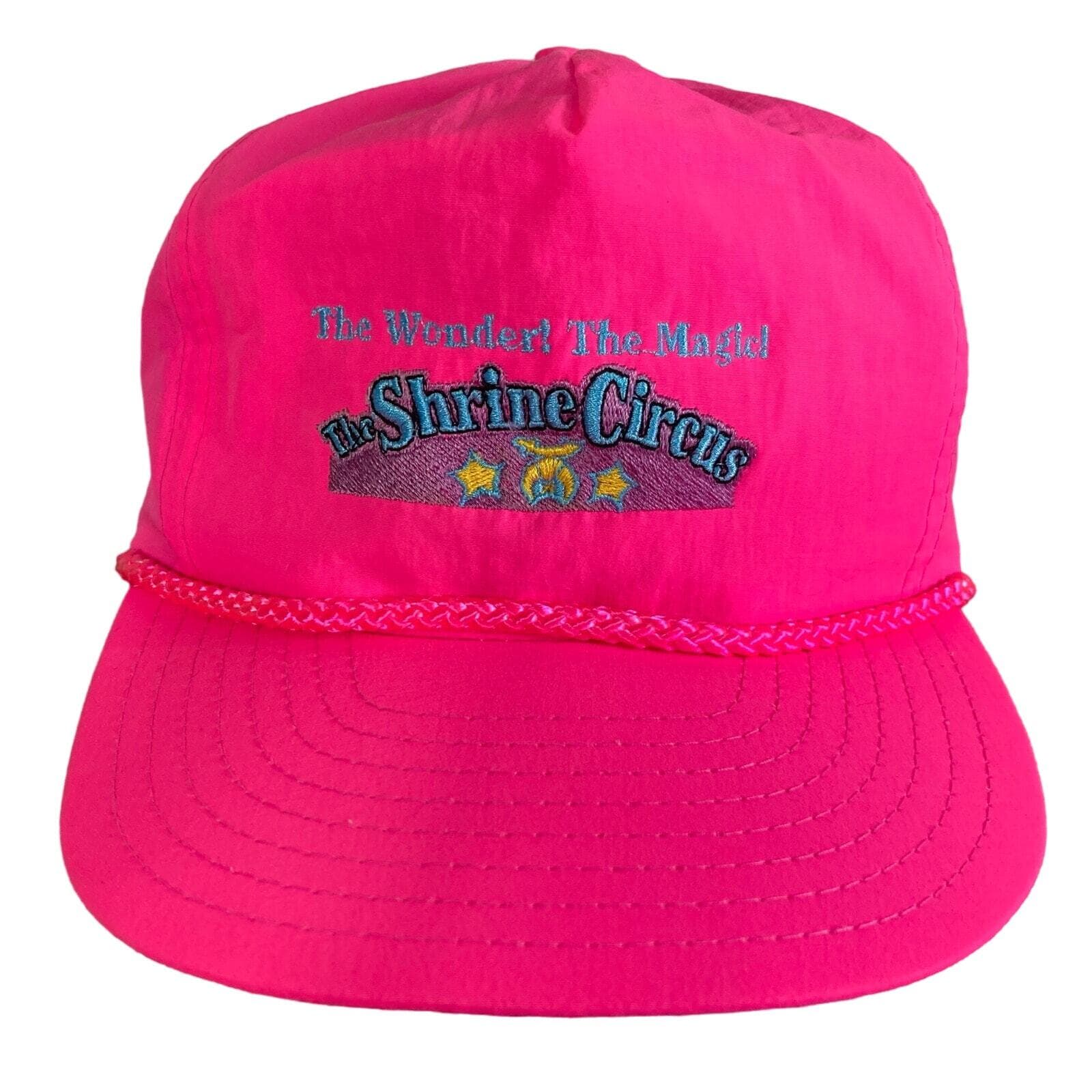 Vintage Shrine Circus Snapback Hat Neon Pink 90s Trucker Cap USA Made