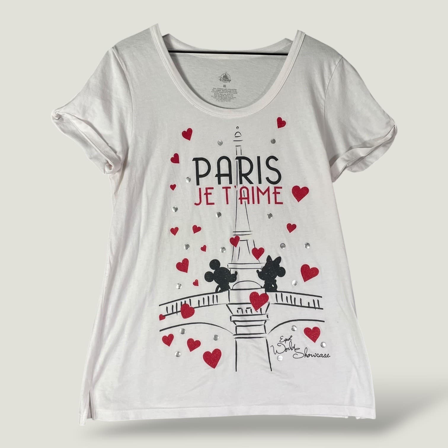 Disney Parks EPCOT World Showcase Paris Je T Aime Mickey Eiffel Tower Tee XL