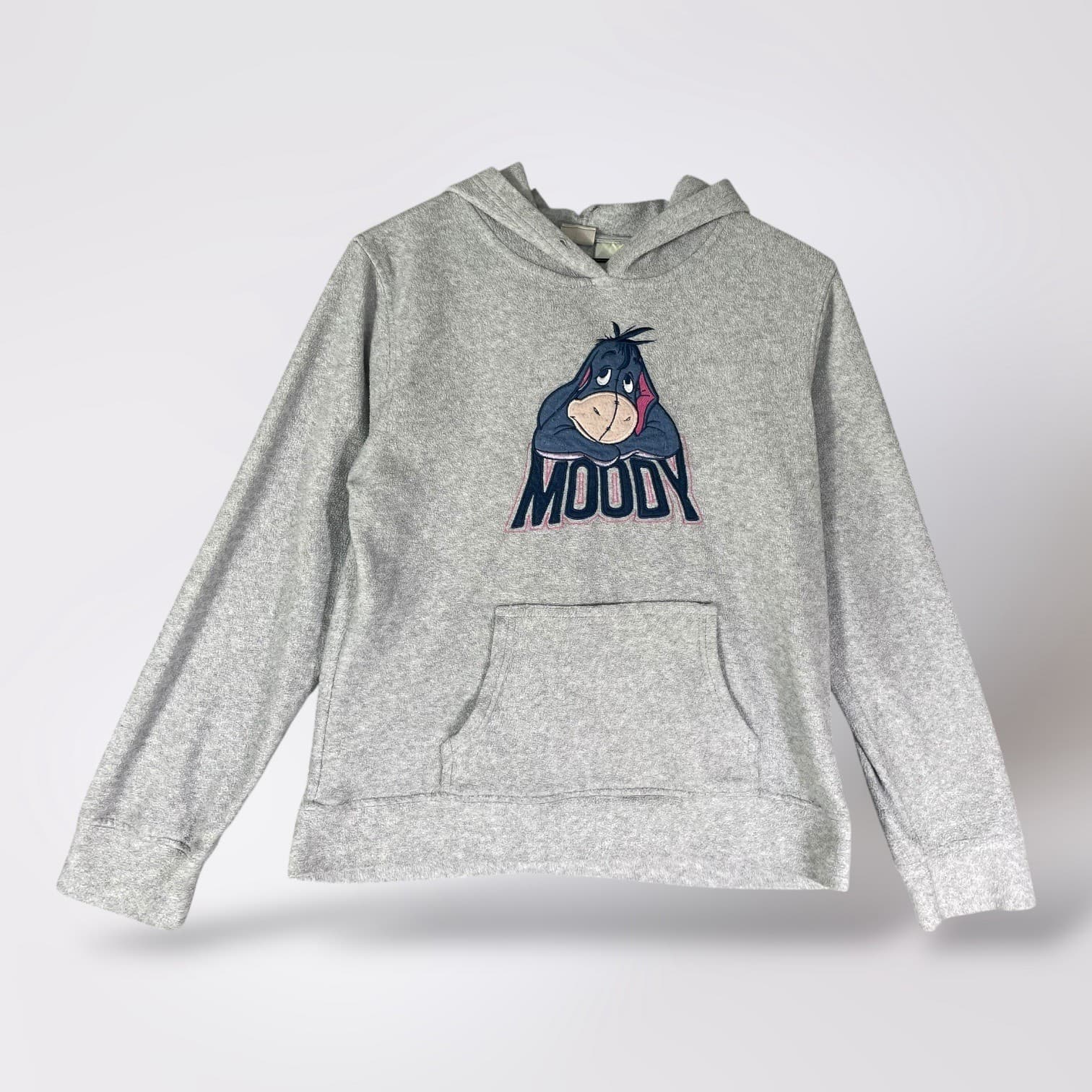Disney Girls XL Gray Eeyore Moody Hoodie Pullover Kangaroo Pocket