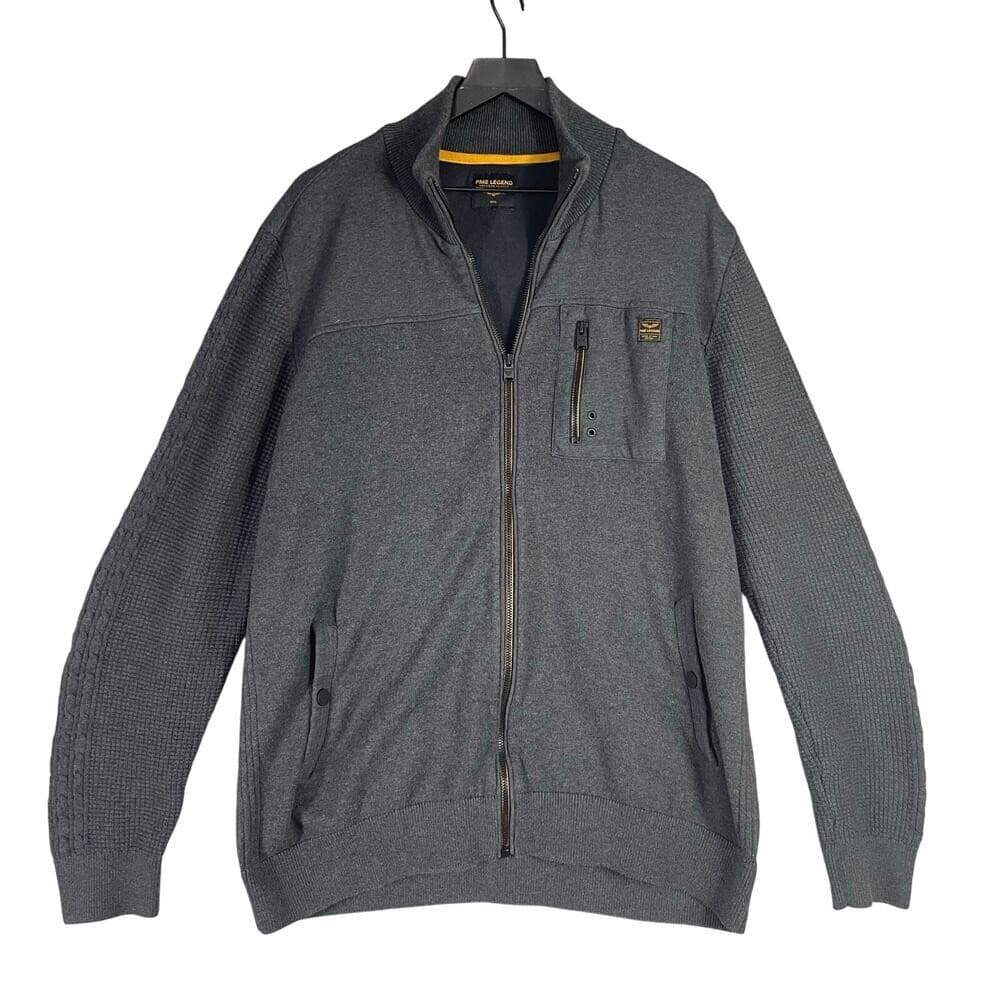 PME Legend Full Zip Jacket Mens XXXL Gray Knit Textured Sweater Coat