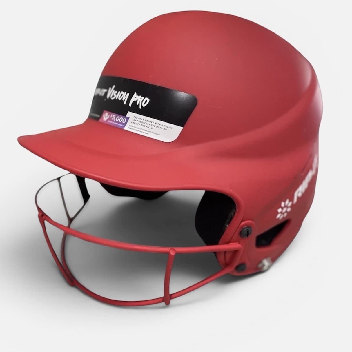 Rip-It Vision Pro Matte Softball Batting Helmet with Mask Scarlet Red S/M