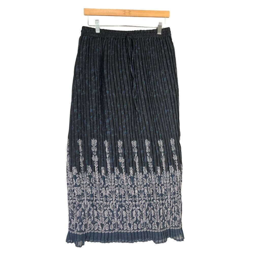 A New Day Women's M Floral Pleated Maxi Skirt Multicolor Casual