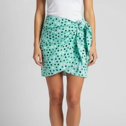 Sun Casuals Women's Size 16 Polka Dot Wrap Skirt Short Summer Casual