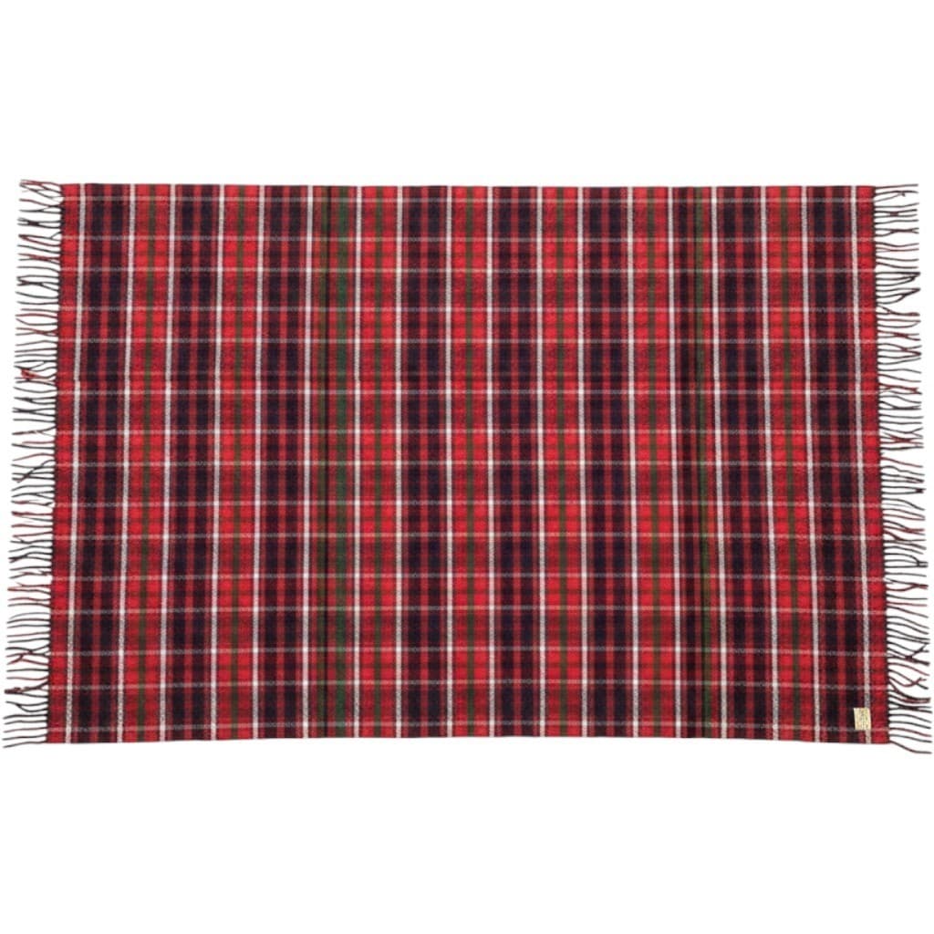 Vintage Horner Woolen Mills Blanket Red Plaid 100% Virgin Wool Stadium USA