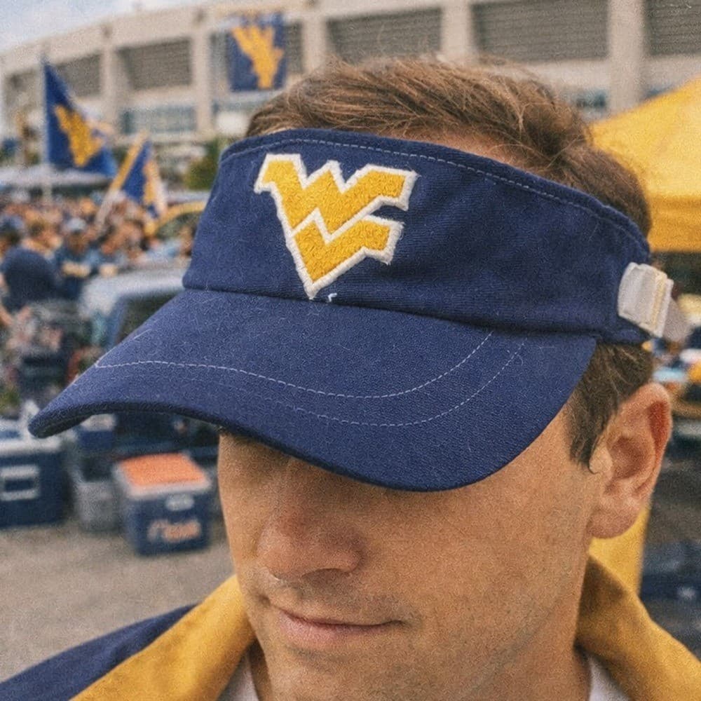 Vintage West Virginia Mountaineers NCAA Adjustable Visor Hat Blue Unisex Adult