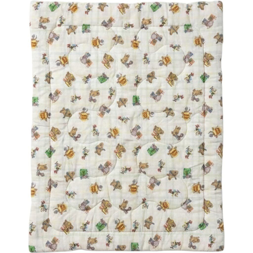Vintage Baby Quilt Blanket Crib 80s Teddy Bear Nursery Romper Room Retro