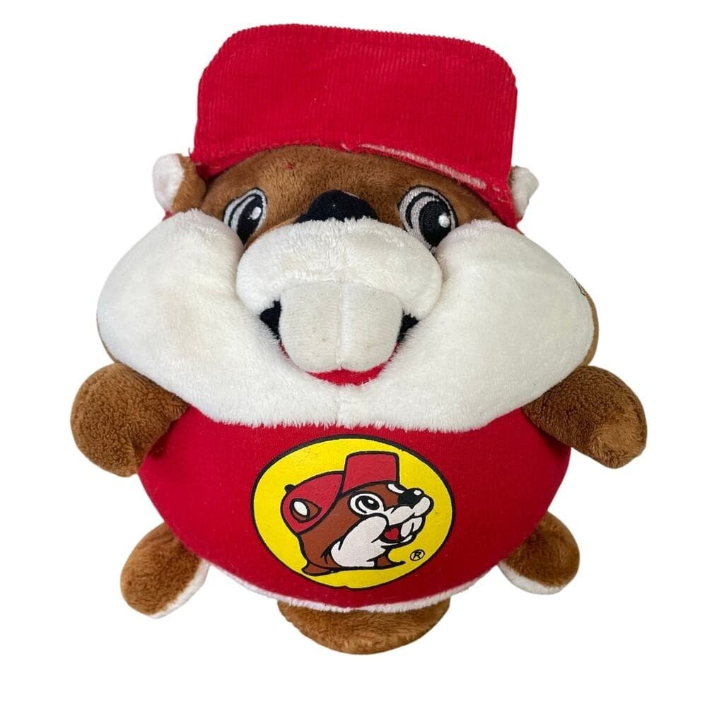 Buc-ee's Beaver Plush 8" Red Shirt Jaag 2015 Stuffed Animal Toy Cap Logo TX Gift