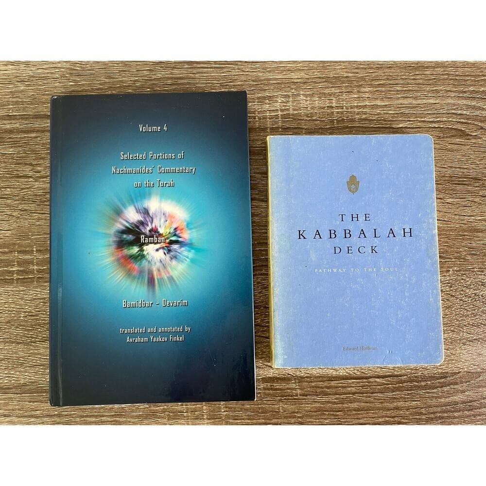 The Kabbalah Deck Edward Hoffman Cards + Ramban Vol 4 Commentary Torah Lot